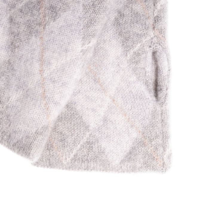 100% Luxury Cashmere Argyle Glove Grey Grey