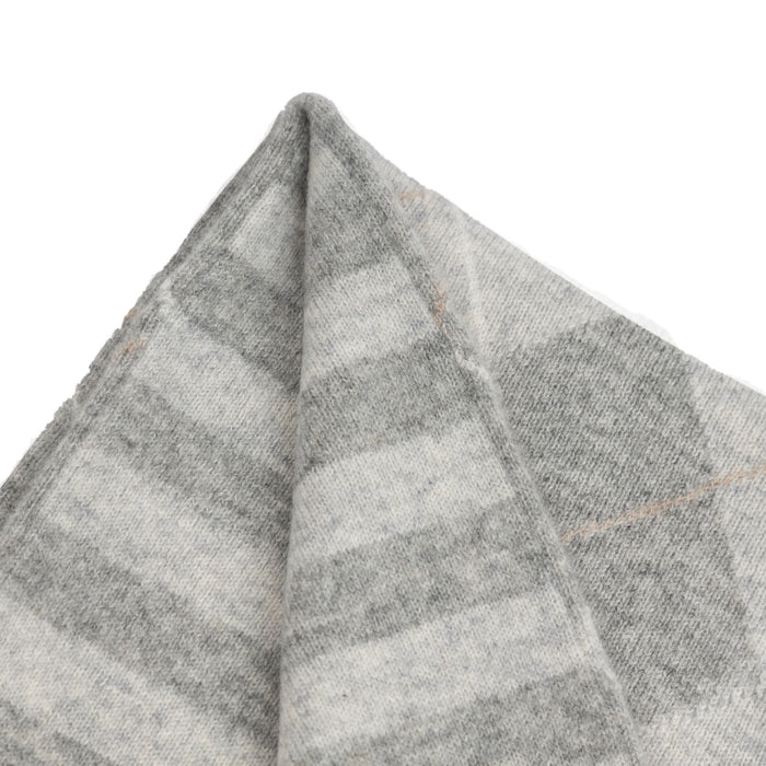 100% Luxury Cashmere Argyle Scarf Grey Grey