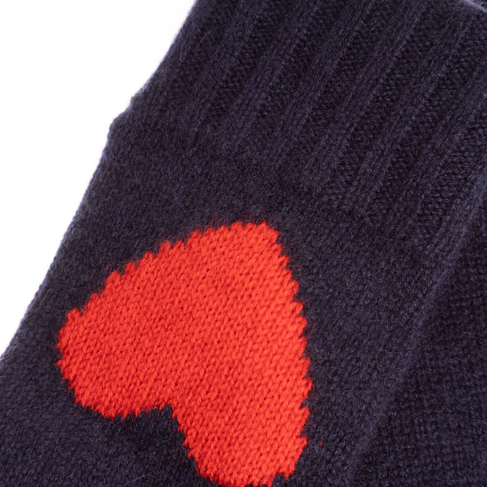 30% Cashmere Motif Glove Deepsea And Red