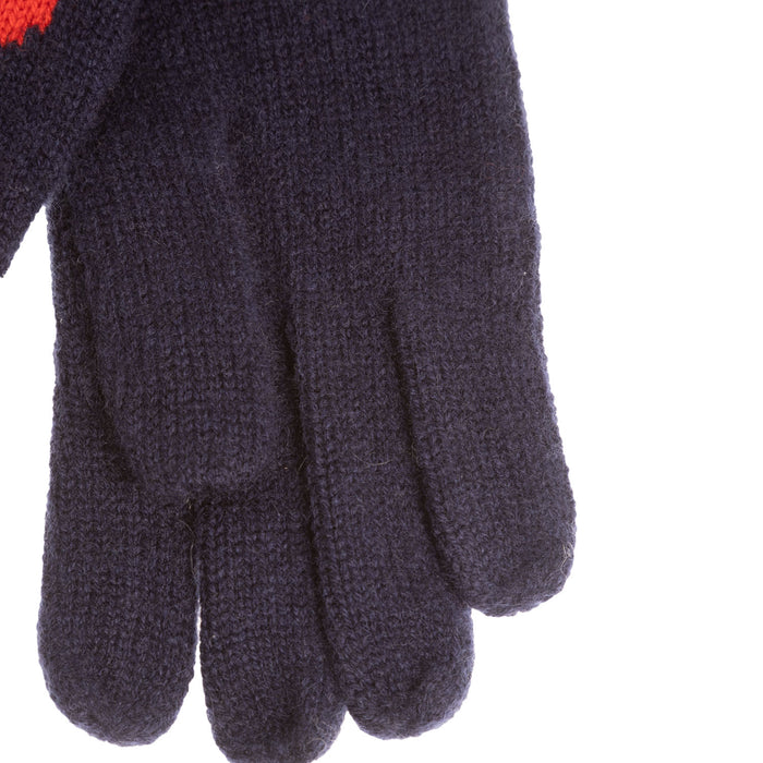 30% Cashmere Motif Glove Deepsea And Red