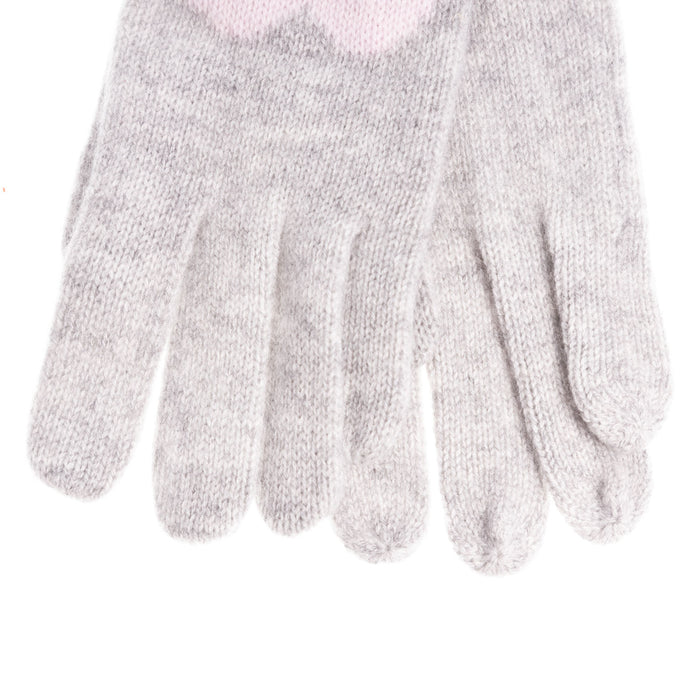30% Cashmere Motif Glove Silver And Nurture