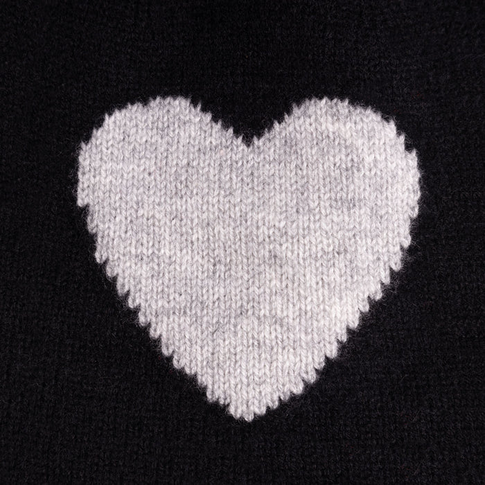 30% Cashmere Motif Hat With Ff Pom Black And Pearl