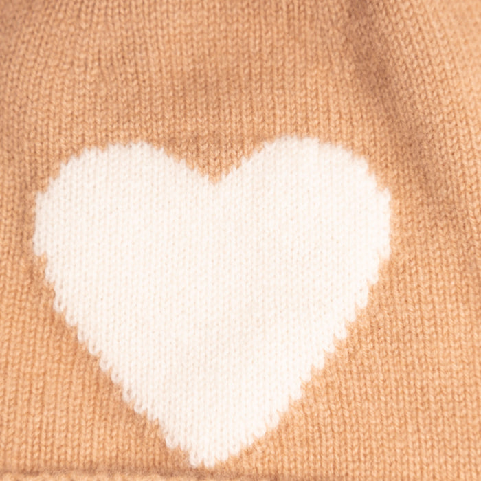 30% Cashmere Motif Hat With Ff Pom Hazelnut And Cloud