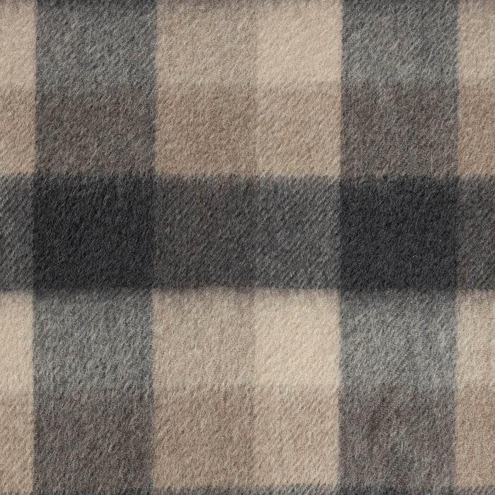 Edinburgh Lambswool Stole Big Check Natural Brown