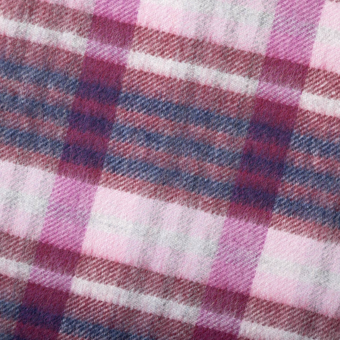 Edinburgh Cashmere Scarf Cluster Gingham Astral Raspberry