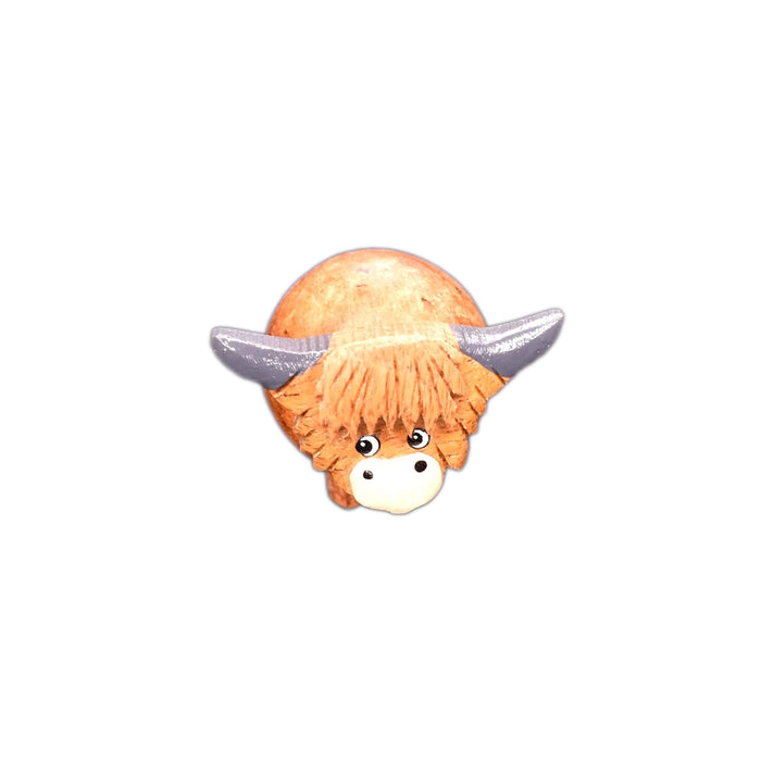 Highland Cow Mini 3D Ornament Wood/Grey
