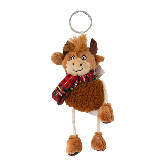 Highland Cow Keyring Brown Fleece W. Fur