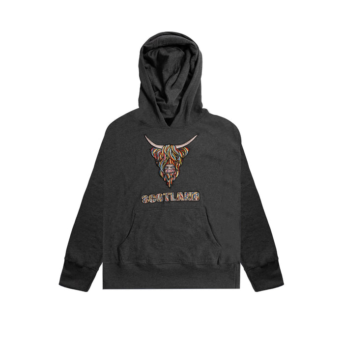 Colourful Highland Cow Embroidered Hood