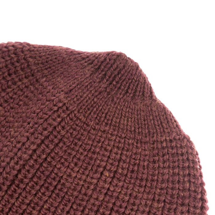 Men's Peregrine Porter Ribbed Beanie Hat Wool Made In England Shiraz