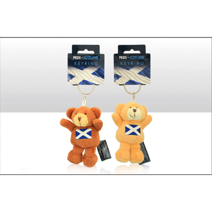 Keyring Bear With St Andrews Cross