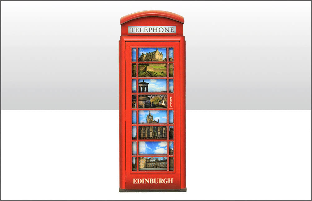 Edinburgh Telephone Box Wood Magnet