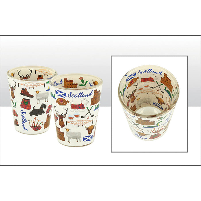 Scotland Icons Shot Glass Inside/Outside