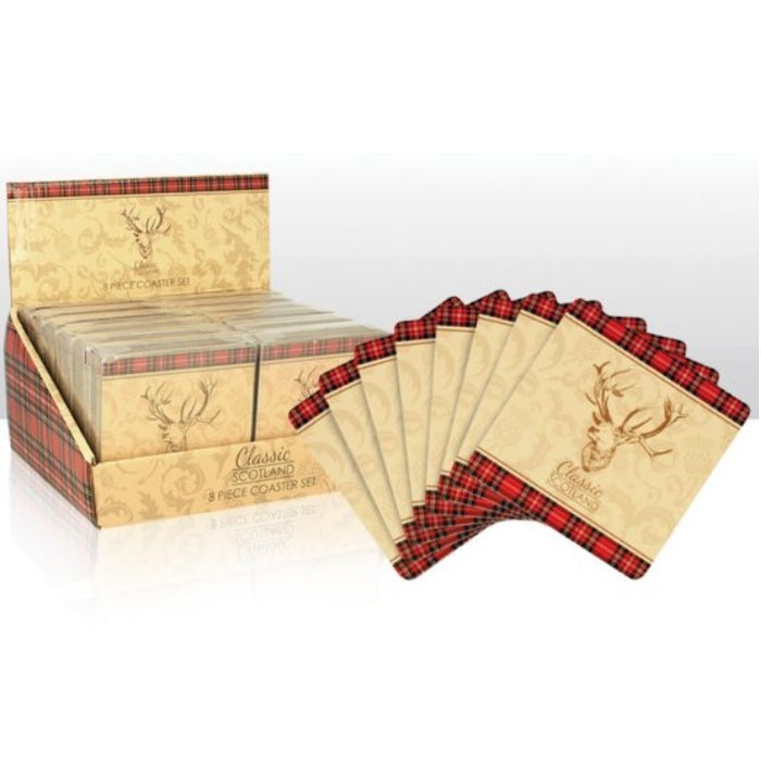 Classic Scotland Stag Set Of 8 Coasters