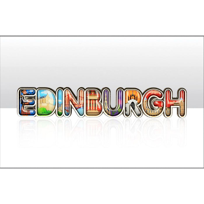 Edinburgh Montage Lettering Wood Magnet