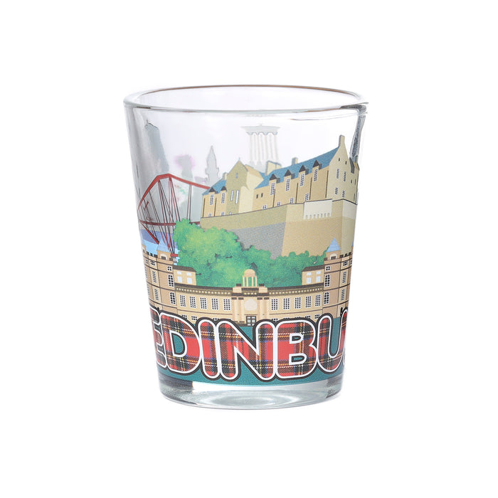 Edinburgh & Tartan Skyline Shot Glass