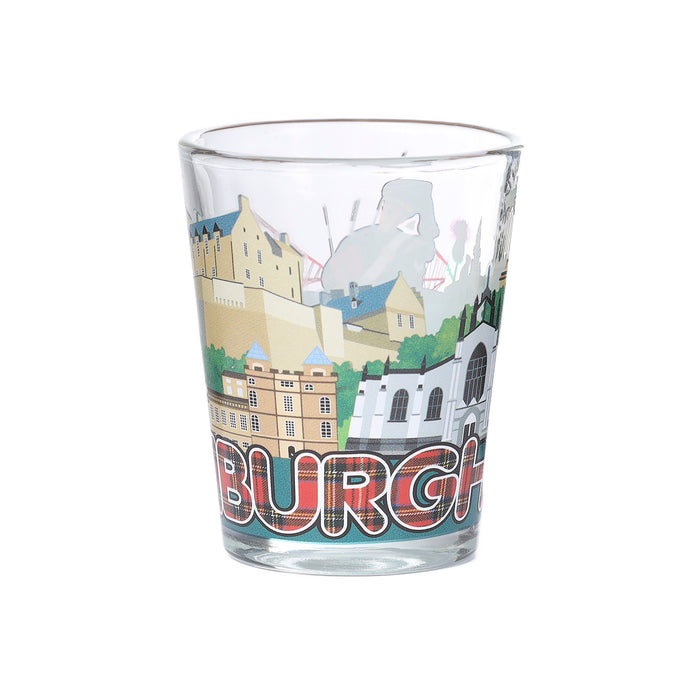 Edinburgh & Tartan Skyline Shot Glass