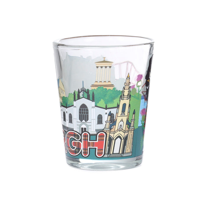 Edinburgh & Tartan Skyline Shot Glass
