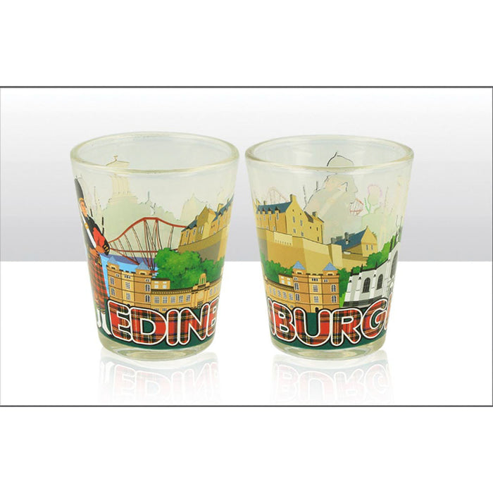 Edinburgh & Tartan Skyline Shot Glass