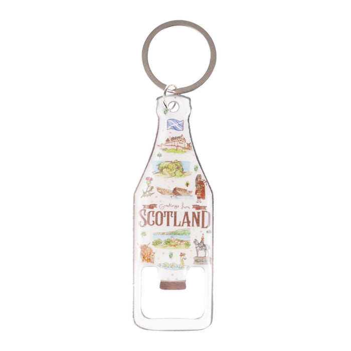 Metal Keyring Scotland Aquarelle