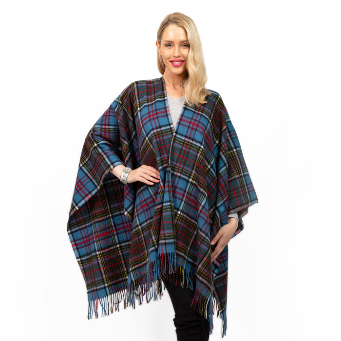 Edinburgh Lambswool Long Tartan Cape Cragg Check Eminence