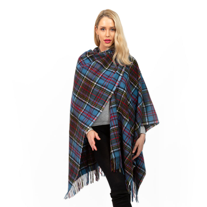 Edinburgh Lambswool Long Tartan Cape Cragg Check Eminence