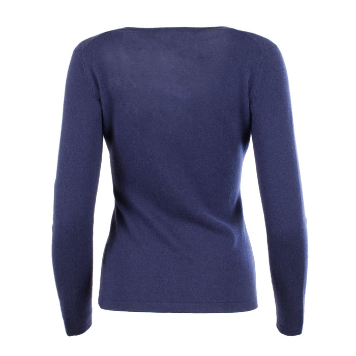 Women's 100% Cashmere V-Neck Jumper Dunedin Cashmere Astral