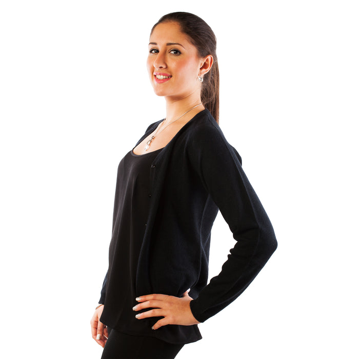 Women's Dunedin Cashmere Fashion V Neck  Black