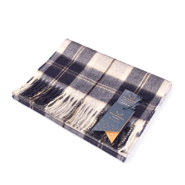 100% Cashmere Woven Scarf Dalton Bannockbane Silver