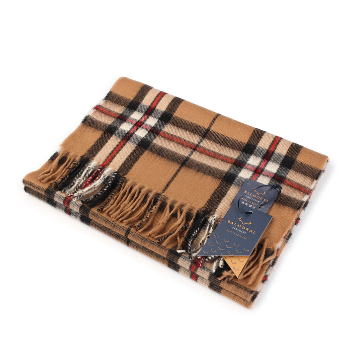 100% Cashmere Woven Scarf Dalton Thomson Camel