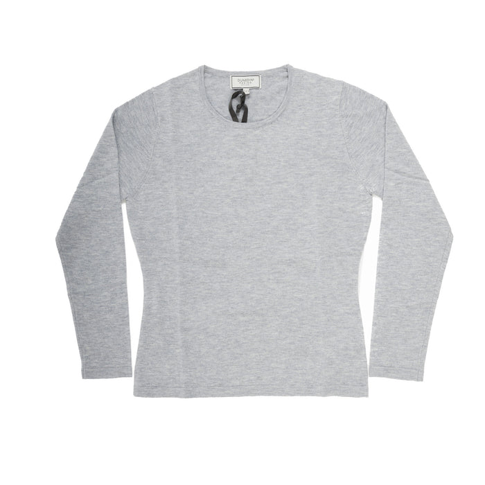 Ladies Merino Wool Crew Neck Jumper Quarry Grey