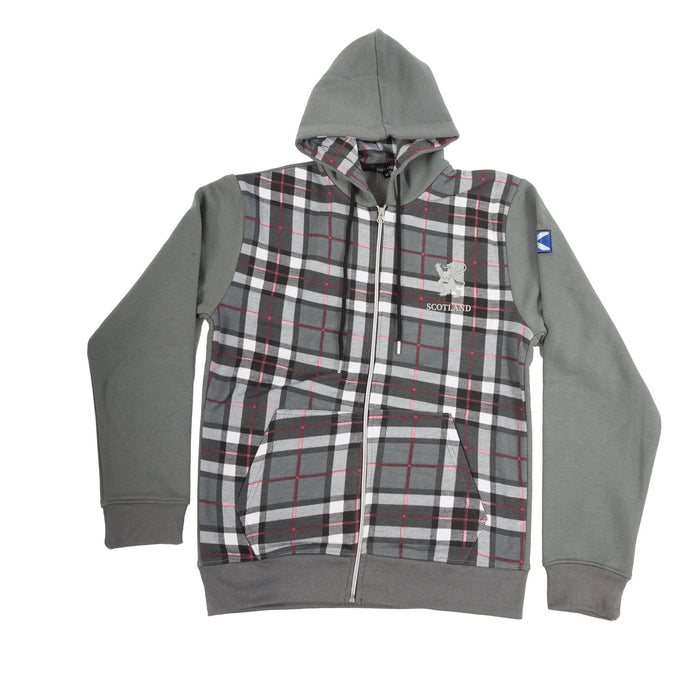 Men's Maree Tartan Zipper Hoodie Thomson Grey
