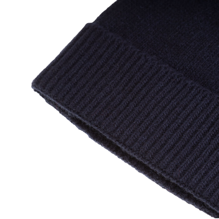 Gents Plain Lambswool Mix Beanie Navy