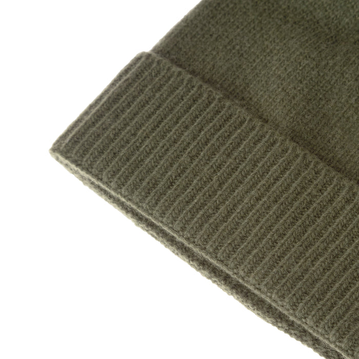 Gents Plain Lambswool Mix Beanie Olive