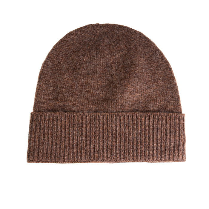 Ladies Plain Lambswool Mix Beanie Brindle