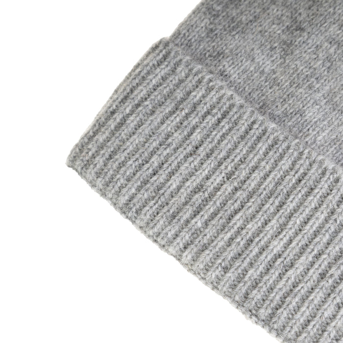 Ladies Plain Lambswool Mix Beanie Light Grey