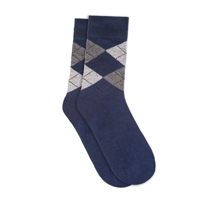 Gents Argyle Pattern Socks Navy