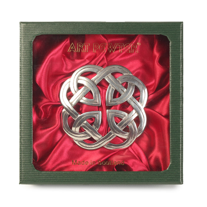 Eternal Interlace Plaid Brooch