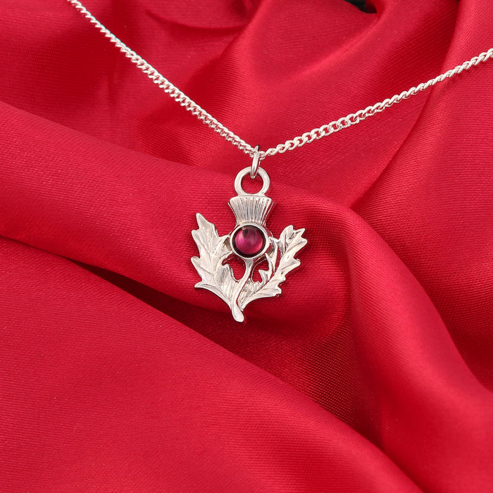 Birth Stone Thistle Pendant February