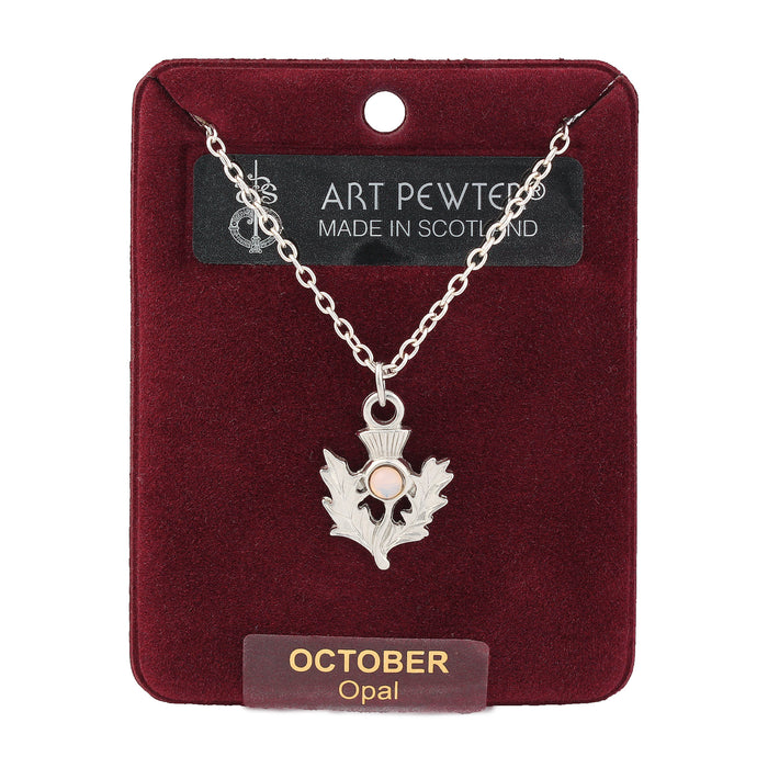 Birth Stone Thistle Pendant October