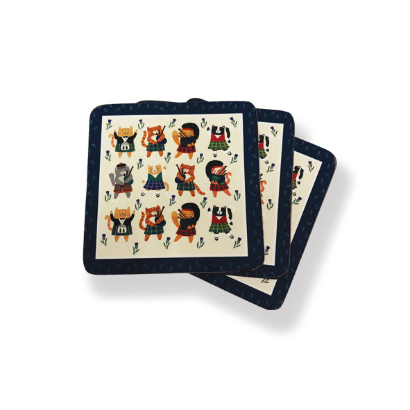Cats N Kilts Coaster Set 6 In Cdu