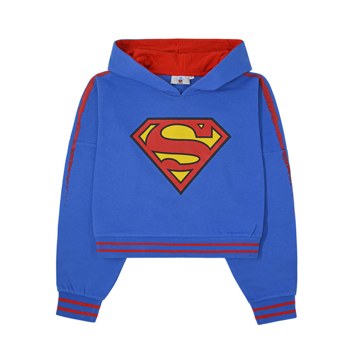 Superman Logo Crop Hoodie