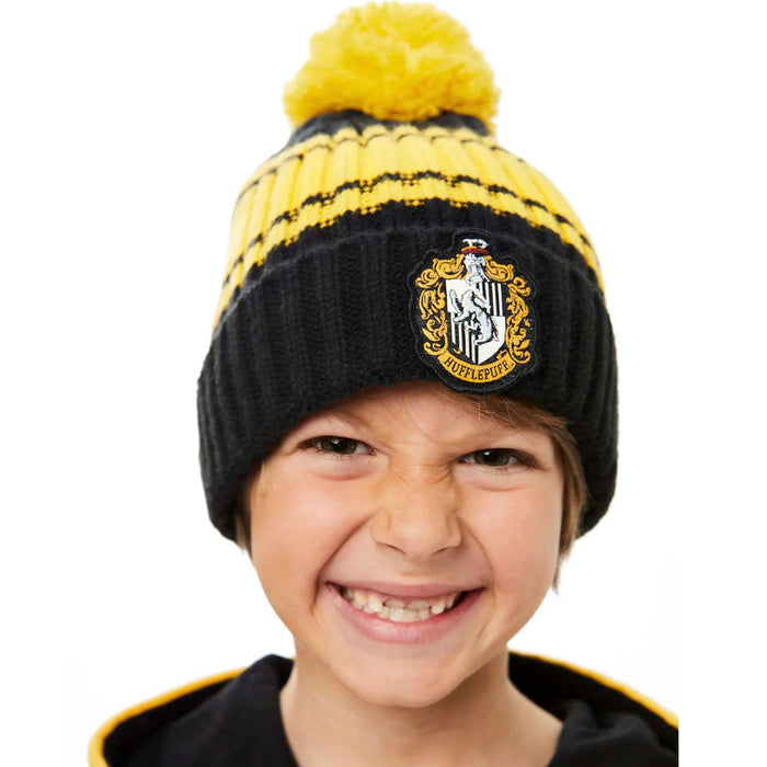 Kids Hufflepuff Chunky Knit Beanie