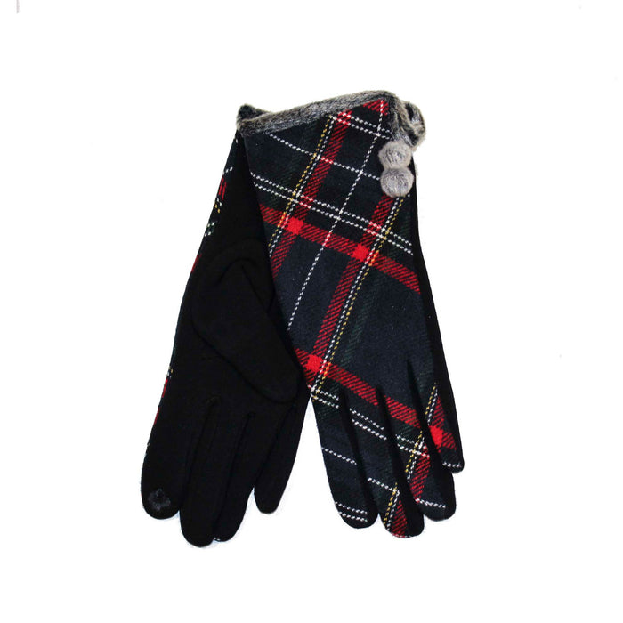 Ladies Tartan Buckle Gloves