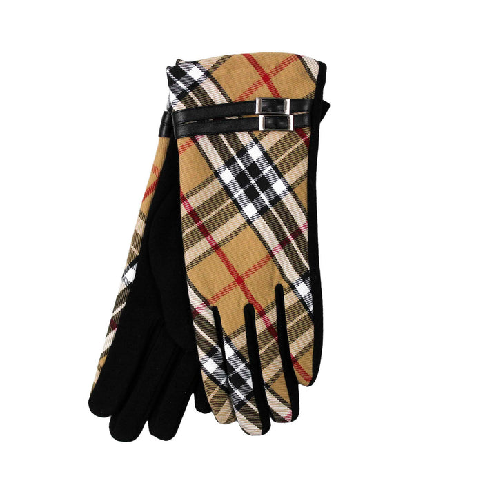 Buckle Tartan Glove