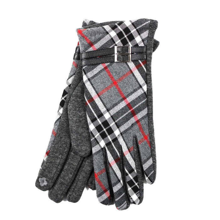 Buckle Tartan Glove