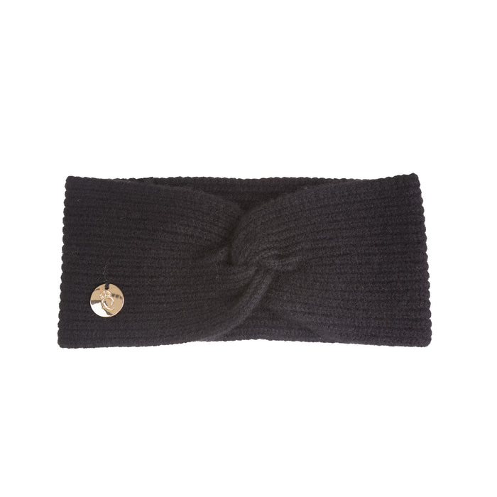 100% Luxury Cashmere Ladies Rib Headband Black