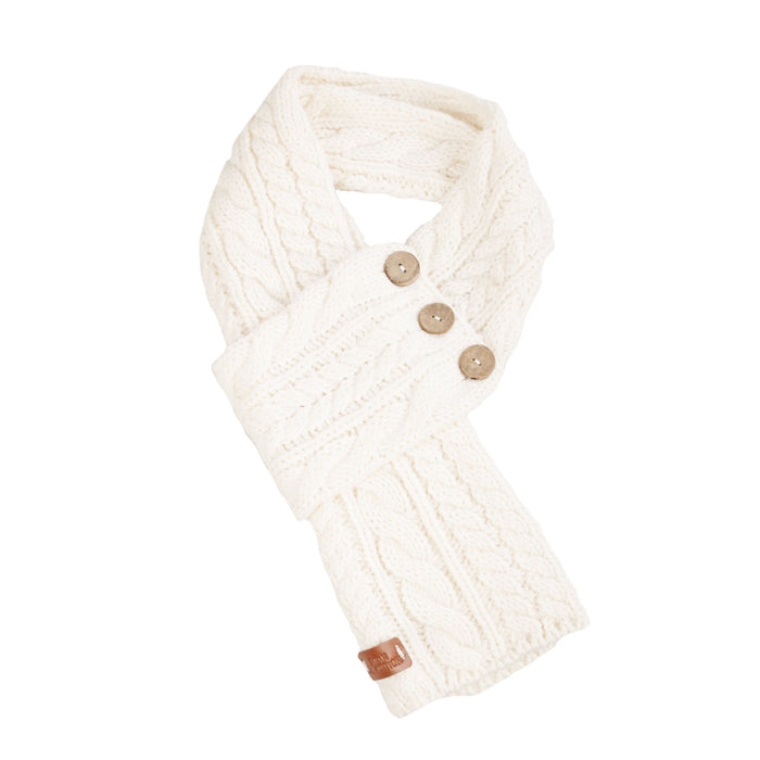 Cable Button Wrap Scarf