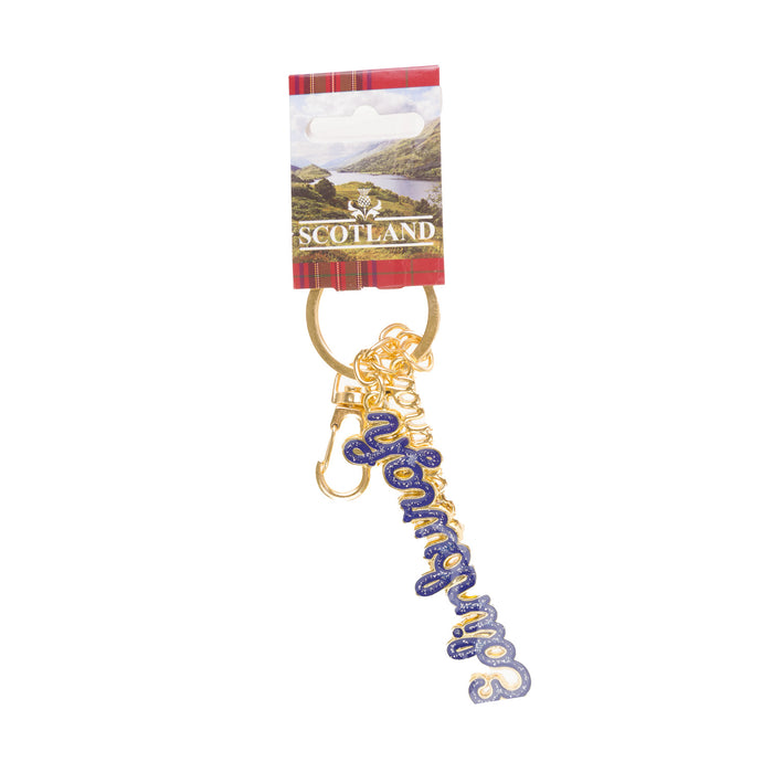 Metal Keyring Glitter Blue - Edinburgh