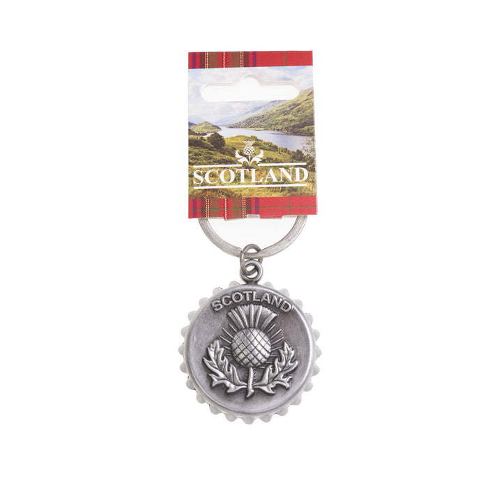 Bottle Top Opener Keyring - Scot Thistle