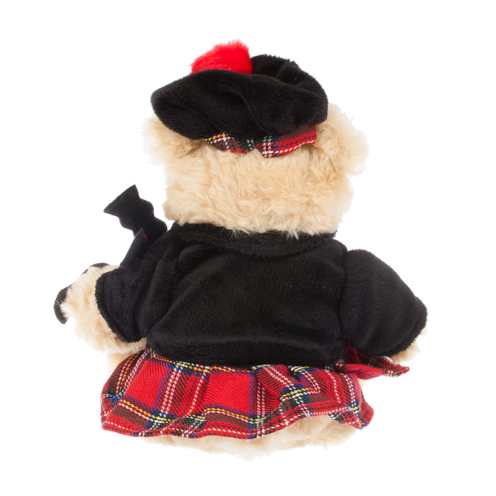 15Cm Scottish Piper Hug Me Bear